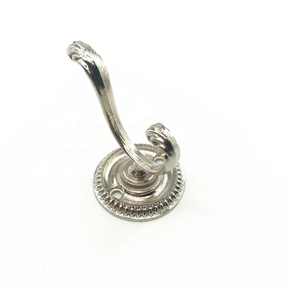 OH008  Prong Robe Chrome Finish Zinc Metal Toilet Clothes Hat Hanger Wall Hook