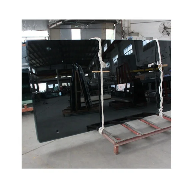 Custom 3m glass/ building & industrial glass black reflective tempered glass for building envelope wall coverings