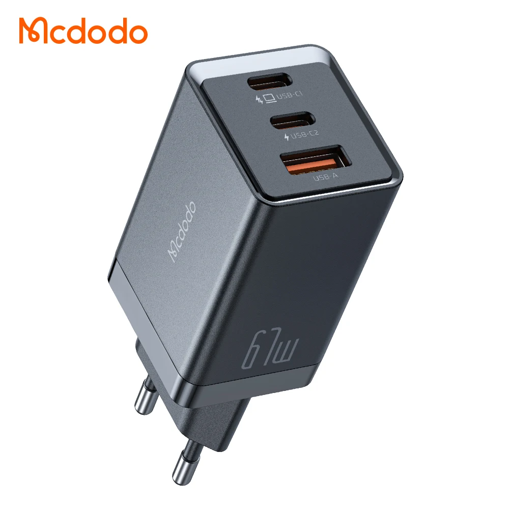 Адаптер настенного зарядного устройства Mcdodo 154 67 Вт, высокоскоростное зарядное устройство 65 Вт 45 Вт 27 Вт 20 Вт 3 в 1 двойное USB-C + многопортовый зарядное устройство для Mac samsung