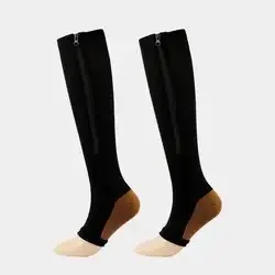 Zipper Nylon Open-toe Tube Men Compression Unisex Lattice College Wind Varicose Veins Women Girl Custom Print Socks Soccer Socks