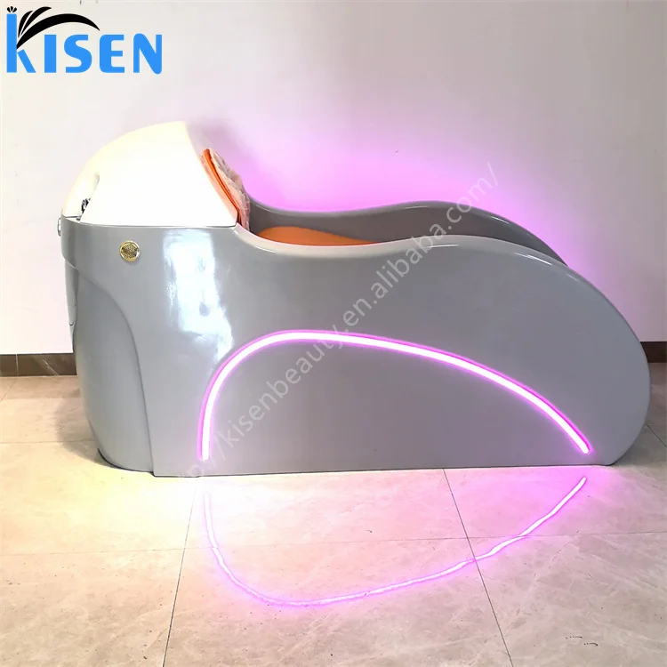 Kisen Automatic salon machine shampoo massage bed head spa chair fumigation led light electric connection