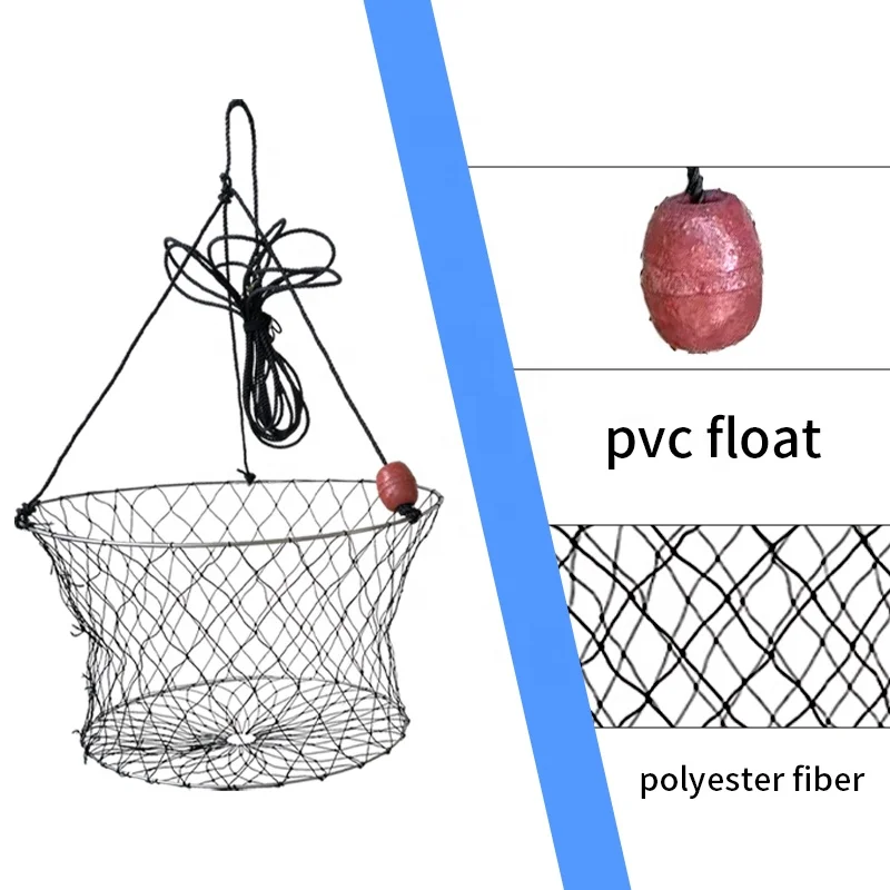 Stock for Portable fishing net with PE rope fishing float lobster trap multiple size fish trap for outdoor sports