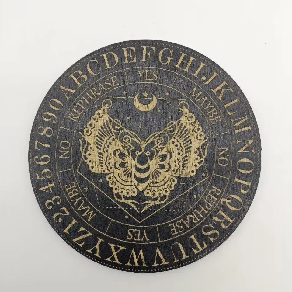 Divination Pendulum Board Moon Star Wood Plate Fatima Eye Mystery Meditation Mat Witchcraft Altar Home Decoration