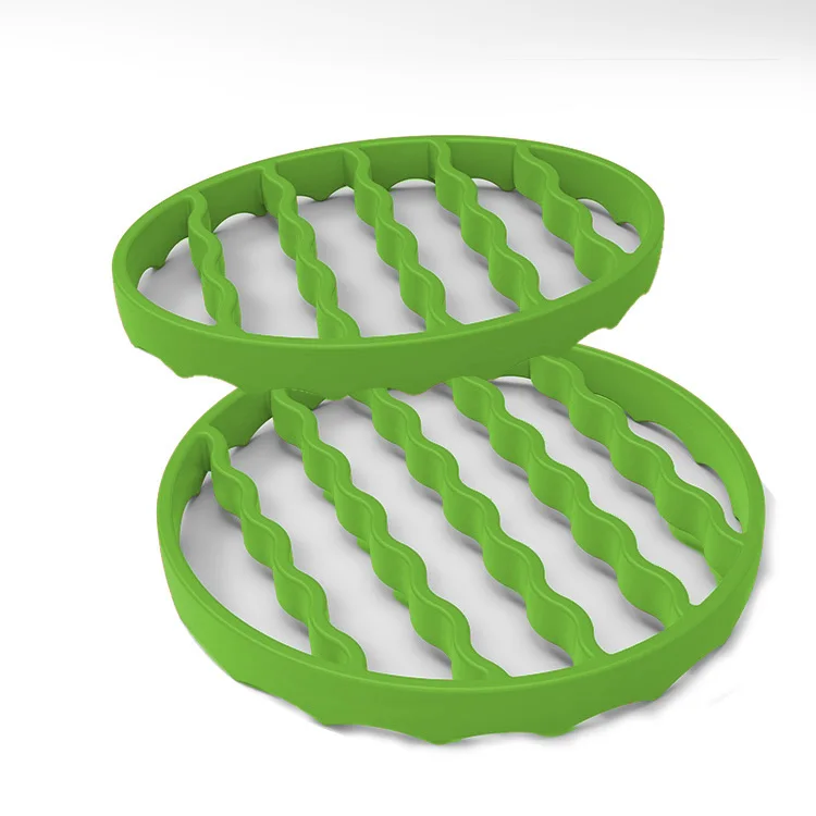 2 Pack Steaming Roasting Accessories Compatible Silicone Roasting Rack Round & Oval Roaster Racks For Coking Meat