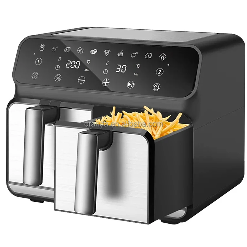 Oran 9/10L Double pot Air Fryer+Oven Dual Basket Air Fryer with Dual Zone 12-Quart Capacity Digital Air Fryer Oven Without Oil