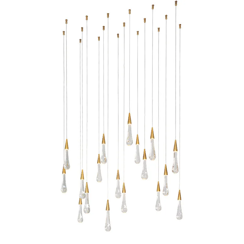 Multi Heads Gold Metal Modern LED Lighting Bubble Glass Pendant Lamp