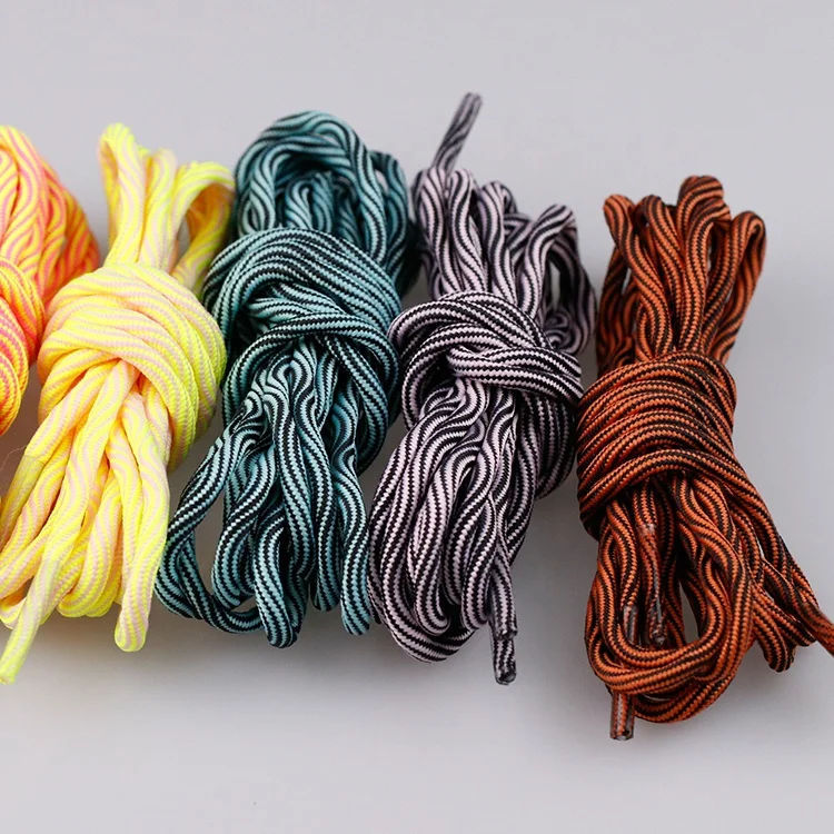 Heavy Duty Hiking Shoe Laces Boot Laces Durable Wavy Line Polyester Thick Round Climbing Shoelaces