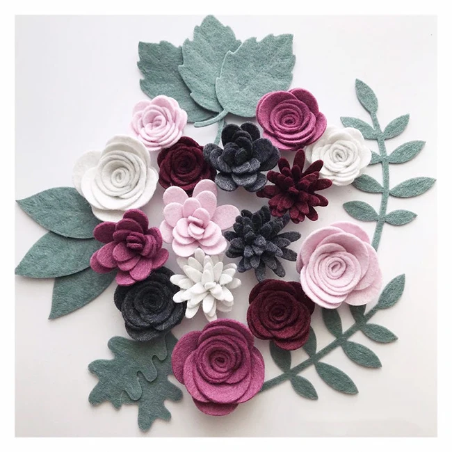 
colorful felt flowers diy home party decoration polyester craft felt flower 