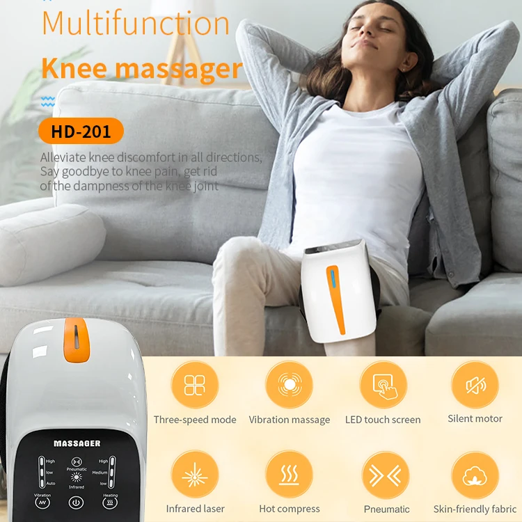 Smart Infrared Knee Joint Therapy Heating Massage Machine Pain Relief Pads Electric Knee Massager With Heat And Air Compression
