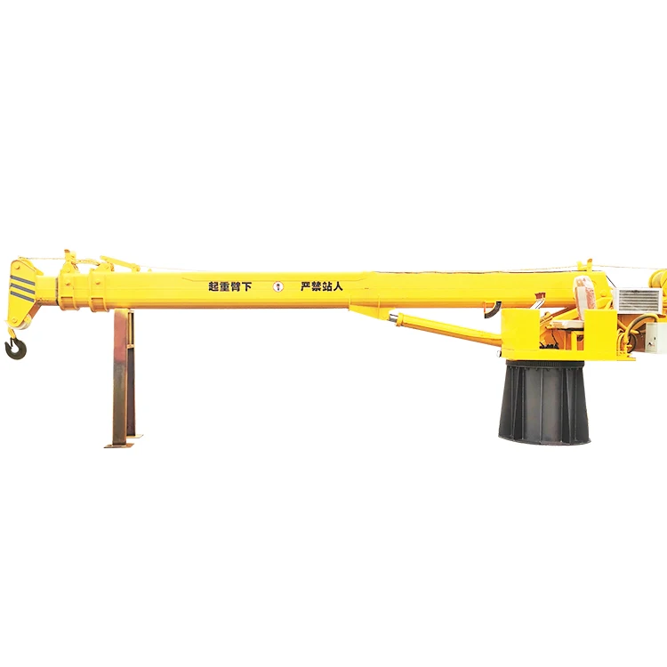 8 tons marine deck hydraulic telescopic boom crane 360 degree unlimited rotation boat float Crane price