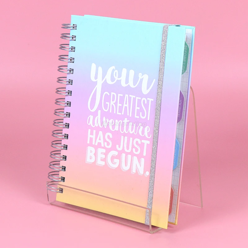 Custom Create Luxury Wire Spiral A5 Business Monthy Girl Boss Organizer Planners And Journals Notebook Custom Printing