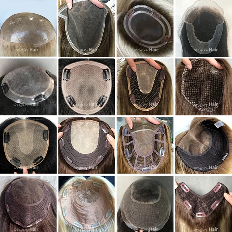R Many size avaiIable Silk base black Brown hair Replacement Systems hairpieces cuticle aligned Human hair topper for women