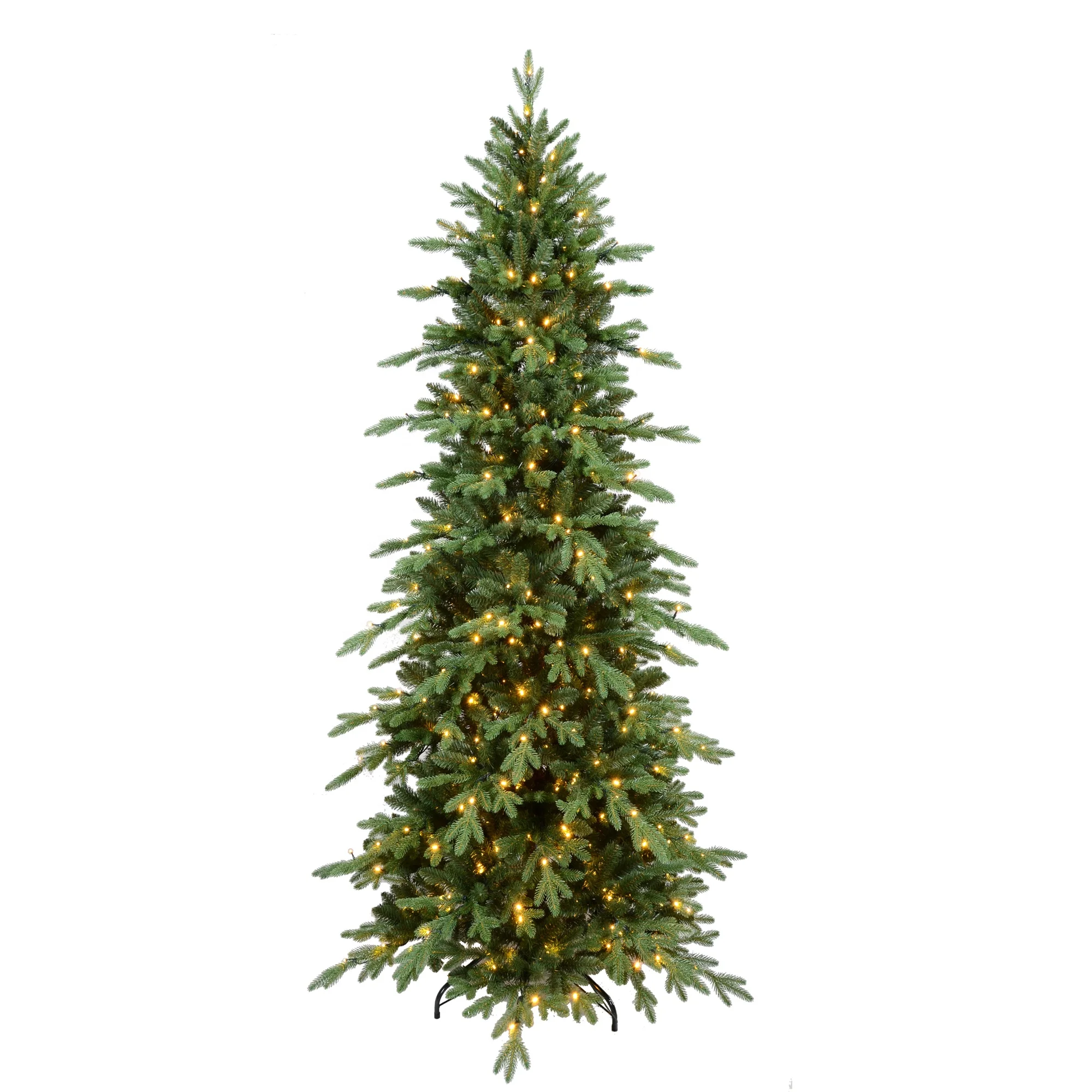 Hot Slim Artificial PE PVC Pencil Christmas Tree With Warm White Lights