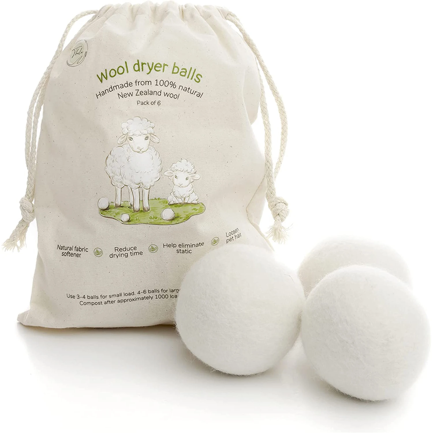 best seller 2023 in USA  laundry new products eco  organic merino hand made wool felt dryer balls 6 pc  as seen on TV