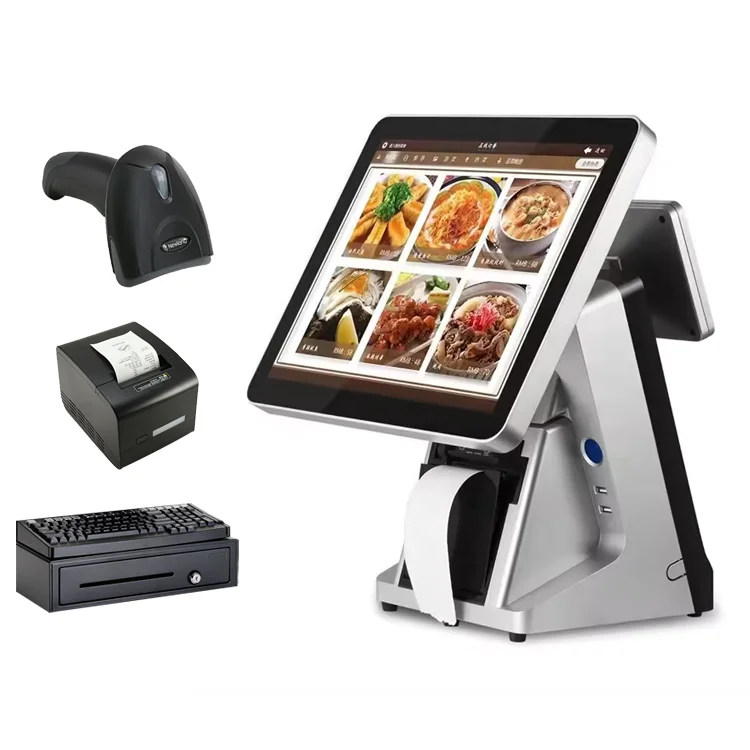 smart industrial all in one pos pc restaurant square pos stand touch monitor