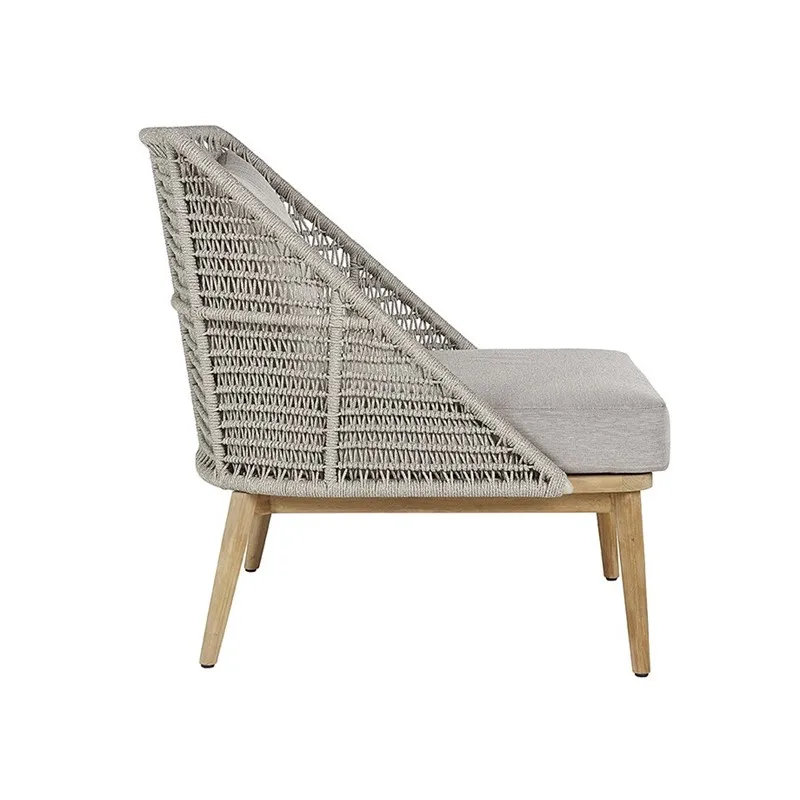 Garden Furniture Andria Pallazo Taupe Fabric Outdoor Lounge Chair Aluminum One Seat Sofa Hotel Balcony