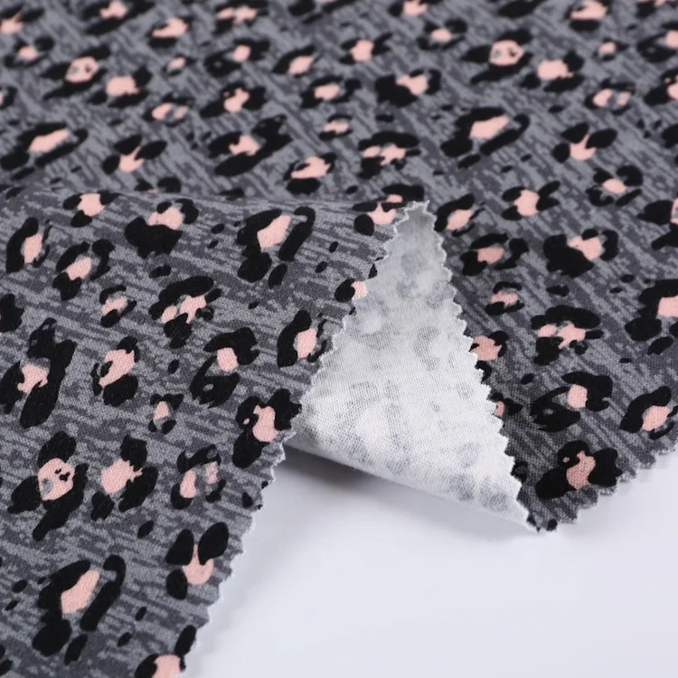 Wear comfortable and soft enzyme wash custom pattern jersey knitted dress cotton fabric printed