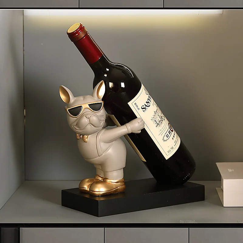 Resin French Bulldog Statue, Wine Glass Holder Wine Rack Table Decoration Home Decoration animal deer elephant Dog Decoration