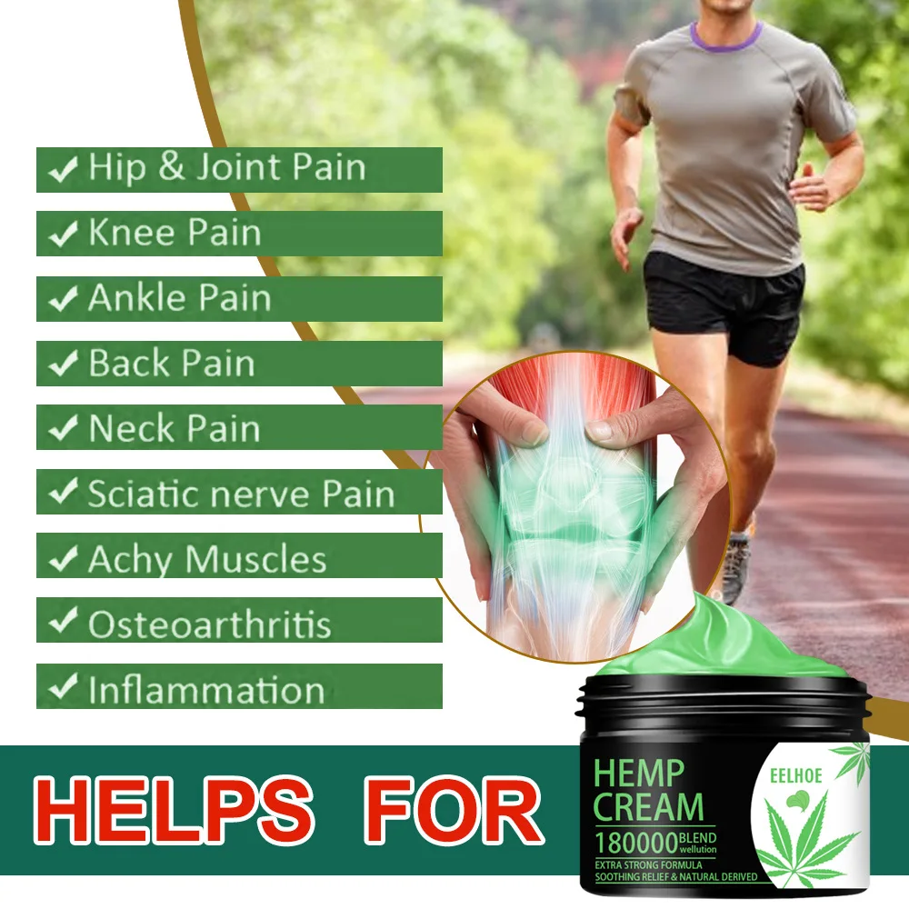 Cream Pain Relief Hemp for Back Pain Wrist Pain 50g Herbal Extract Leaf Bottle Cool Dry Place Liquid-solid Extraction 10 Pcs