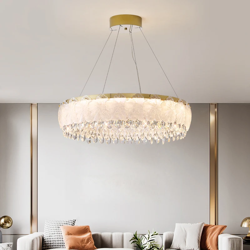 2024 new Decoration Home High Glass Wedding Hotel Dining Led Ceiling Pendant Living Room Crystal Luxury Light Modern Chandelier