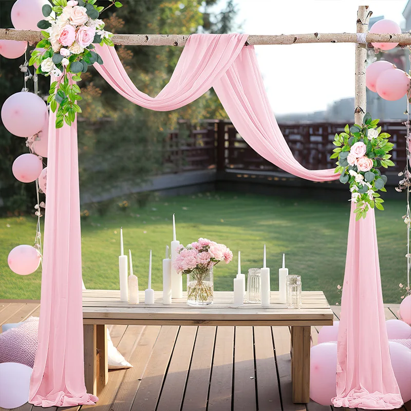 6-10 meter arched chiffon fabric party supplies hanging in wedding backdrop