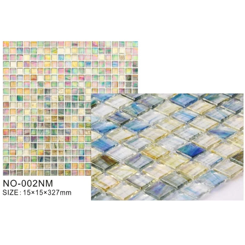 Foshan ice flower iridescent glass mosaic tiles wall tile for kitchen backsplash hotel