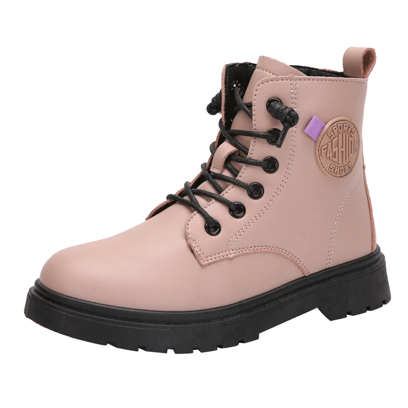 Детские модные зимние сапоги с высоким вырезом 2022 Корейская версия боковой молнии для девочек детские