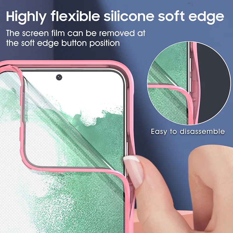 2022 New Design Protection Film With Slider Camera Lens Clear Phone Case For Samsung Galaxy S22 Ultra