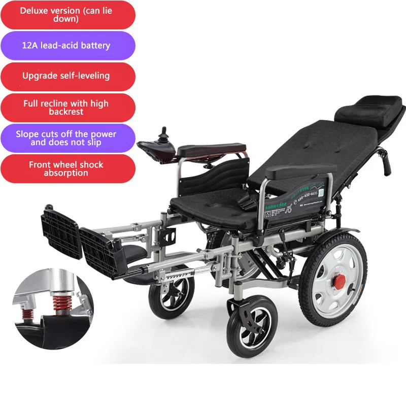 Folding Lightweight Elderly Electric Wheelchair Handicapped Lightweight Wheelchair Boutique Wheelchair