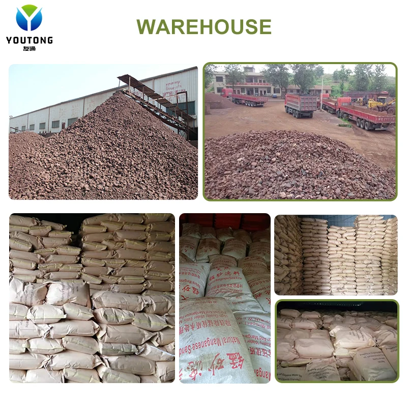 High Performance Manganese Sand filter media MnO2 40-70% used in pressure filters Municipal drinking water
