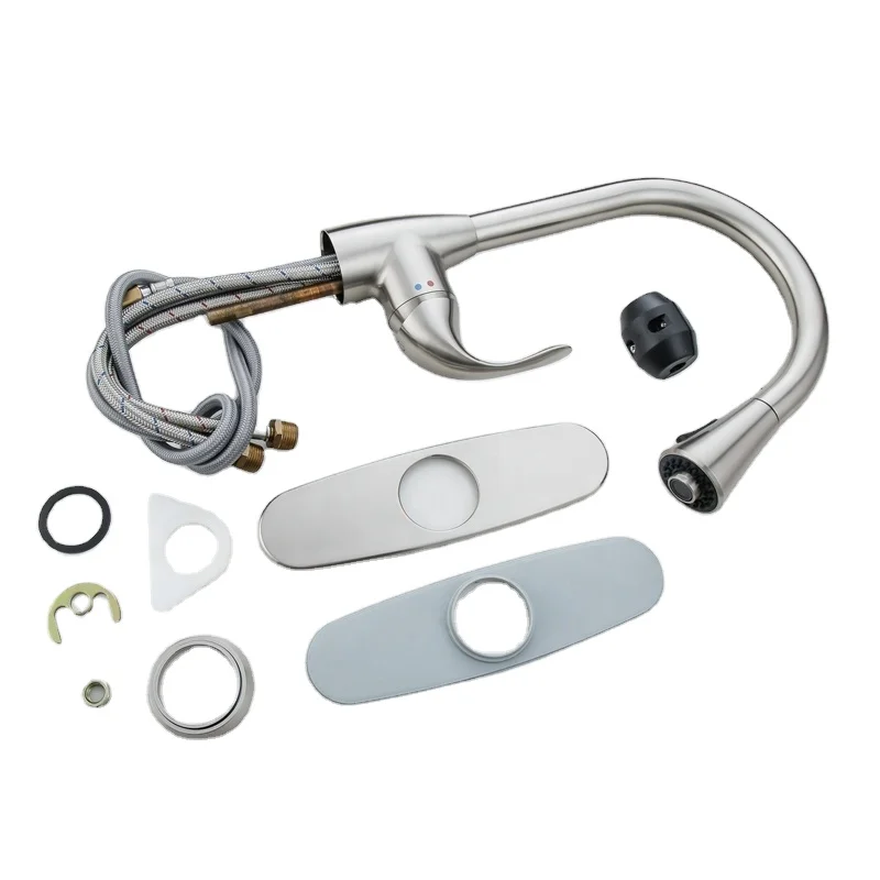 
Factory Price Durable Brass Pullout Kitchen Sink Faucets Hot Cold Mixer Tap with 2 modes Sprayer 