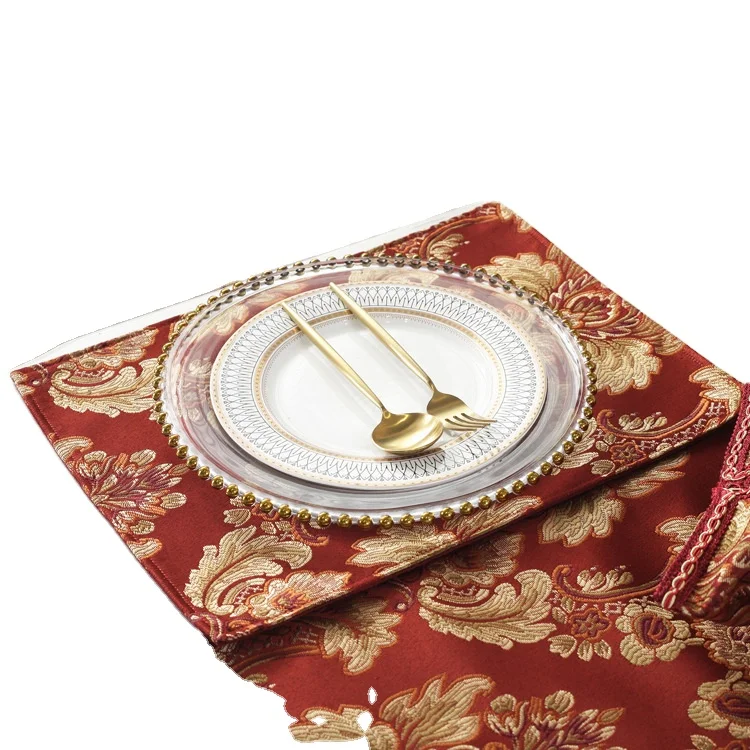 European Style Modern Simple Fashion Placemats Jacquard Weave Western Food Mats Festival Cup Pot Mat