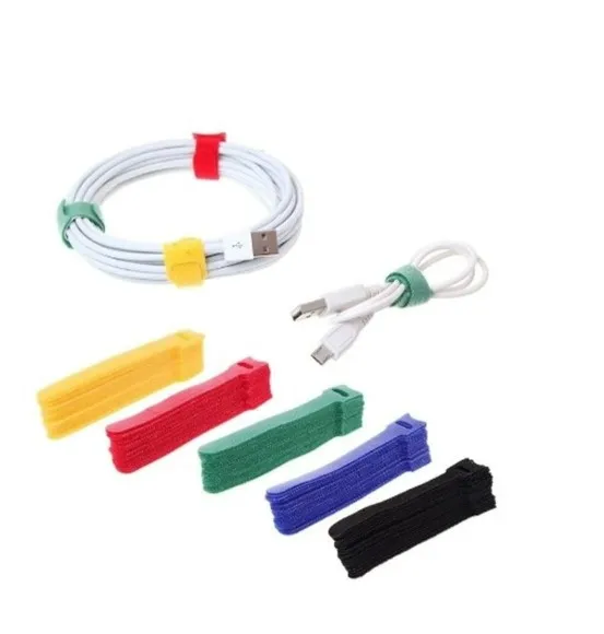 Cable Ties Strap Self Adhesive Reusable Loop Hook Wrap Bundle Plastics Nylon Strap Organizer Self Clip Holder Wire Tie