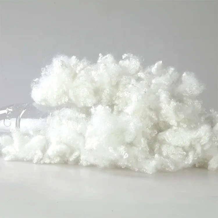 3D 64mm Siliconized Wholesale nonwoven siliconized polyester staple fiber for stuffing