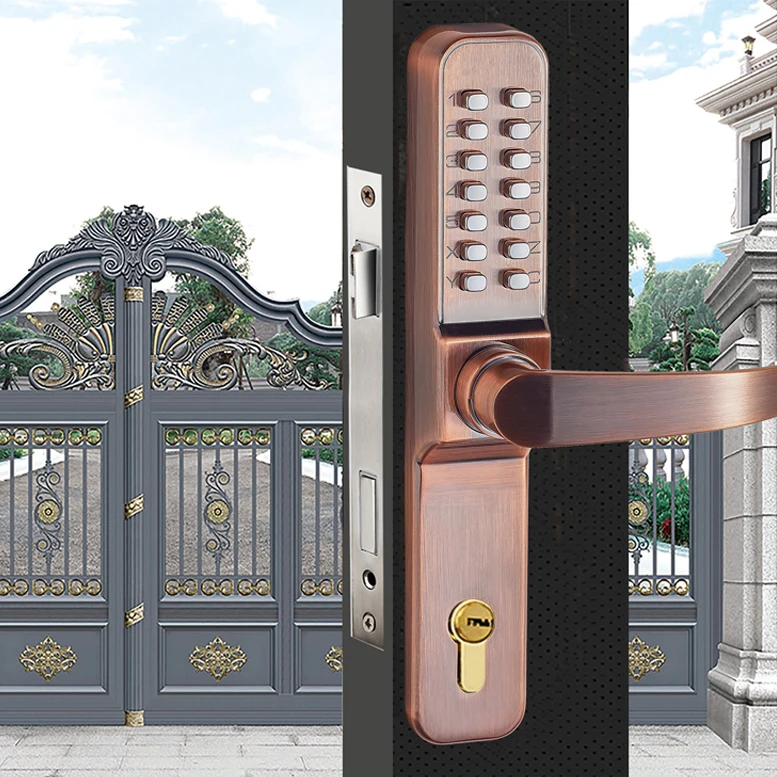 
 Замок с кодовым кодом без ключа, водонепроницаемый механический замок с кодом для двери, 5-11 цифр  