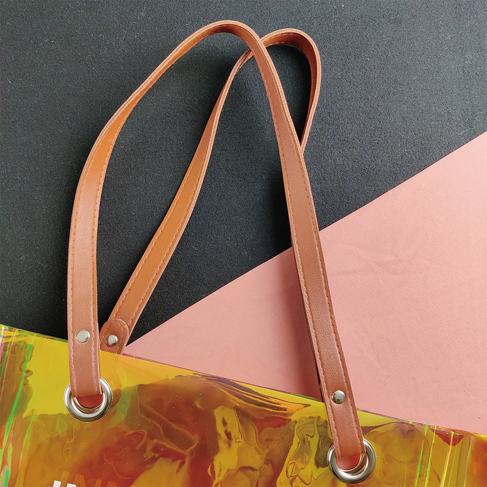 Fashion Sports Hologram PVC Beach Tote Bag 2024 Clear Laser Handbag Transparent Holographic Iridescent Shopping Bags