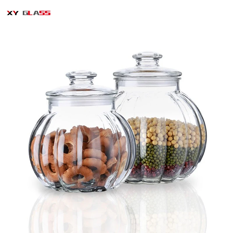 Многоразовая кулинарная банка из боросиликатного стекла в форме сердца тыквы с крышкой