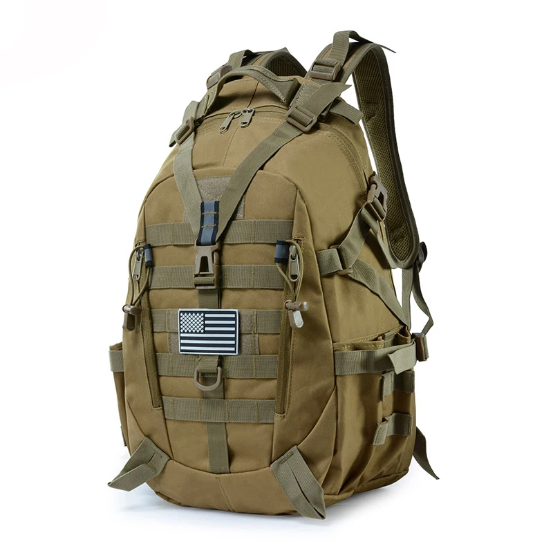 1201 Fashion Wholesale Custom Outdoor Green Black Unisex Waterproof Camouflage Laptops Molle Tactical Nylon Backpack