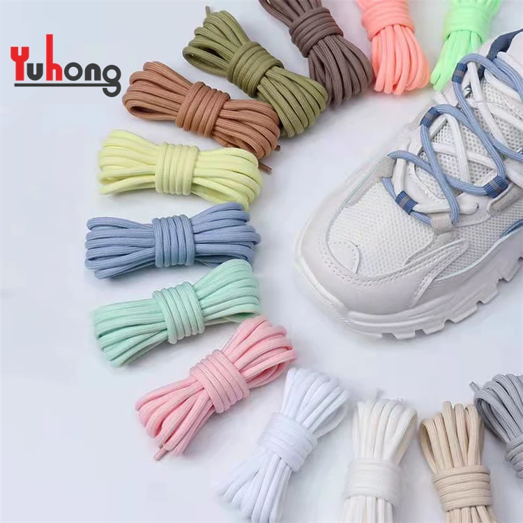 factory supplier custom shoelaces shoelace charms custom logo  shoe laces round shoelaces