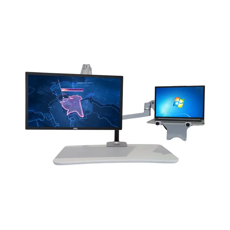 Junnan double pole monitor laptop bracket stock office home articulated arm for monitor signle monitor arm hydrulic   arm