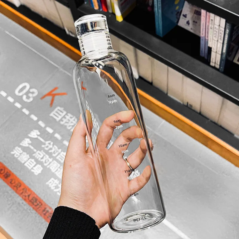 12oz Clear Glass Ice Can  High Boron Glass Coffee Tumblers Beer Cola Juice Cold Drink Handmade Can With Bamboo Lid and Straw