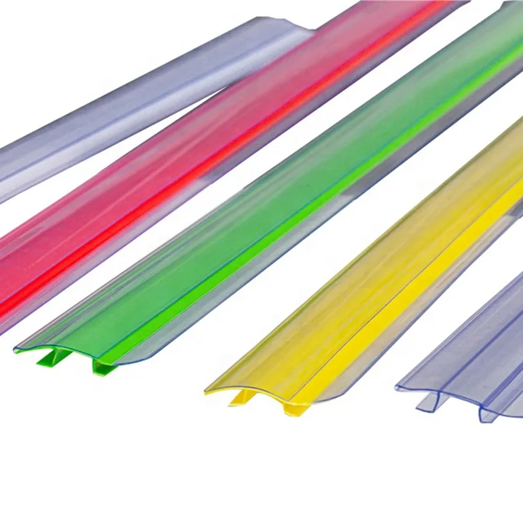 Supermarket Plastic Data Strips Curved Data Strip Label Holder Tag/Sign Holders for Flat Surf
