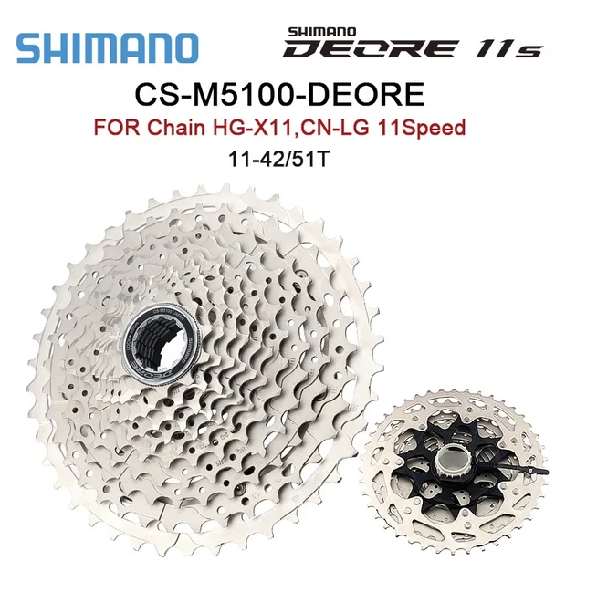 Shimano Deore 11S CS M5100 Cassette MTB 11V K7 Mountain Bike Sprocket 11-42T 51T Freewheel 11 Speed Ratchet Bicycle Parts