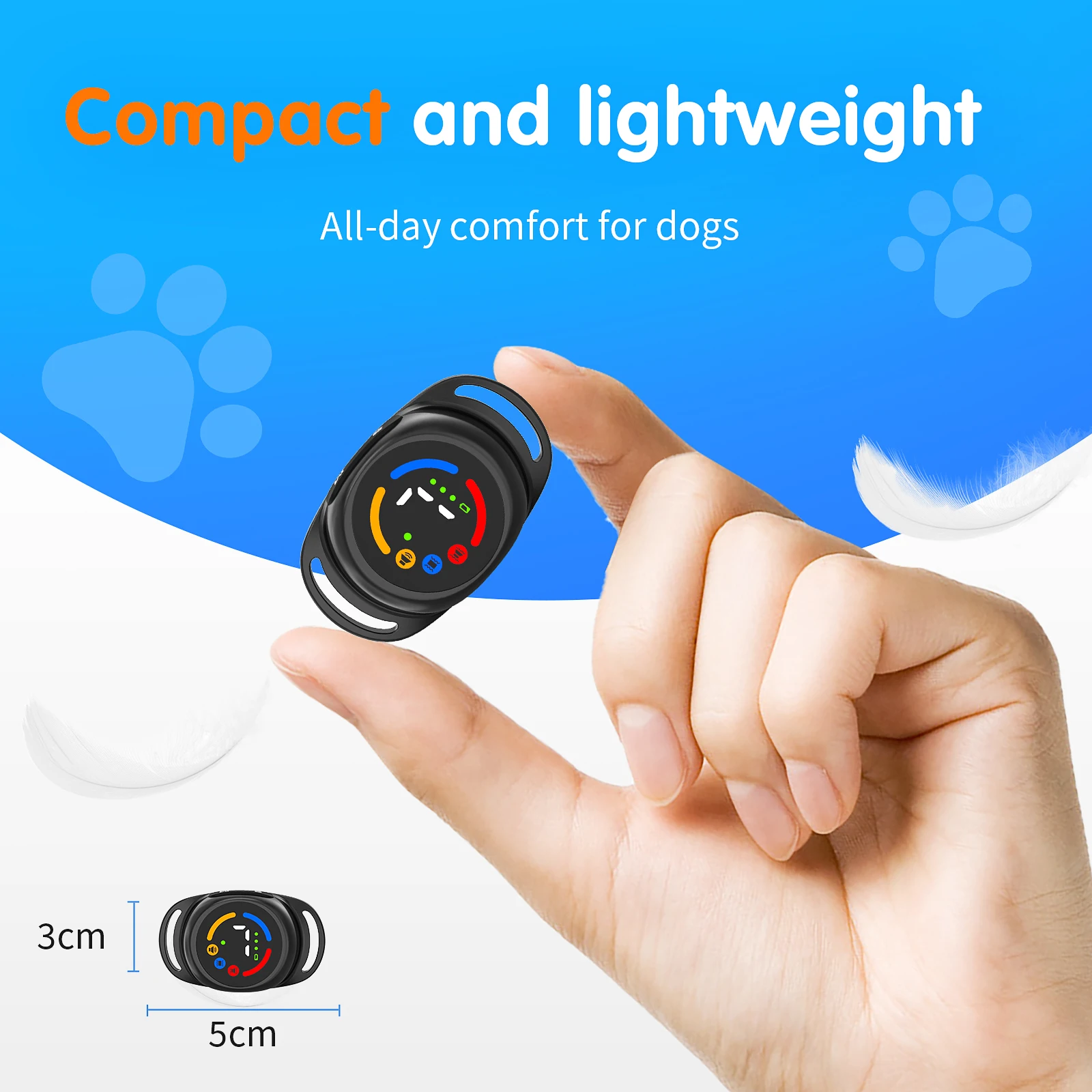 New Design Magnetic Rechargeable Dog Stop Barking Collar No Shock Waterproof Anti Bark Training Collar With LED Screen