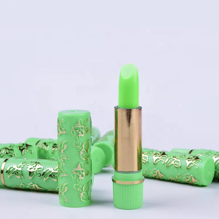 Hot sale green butterfly print magic lipsticks change color Lips stick private label lipstick