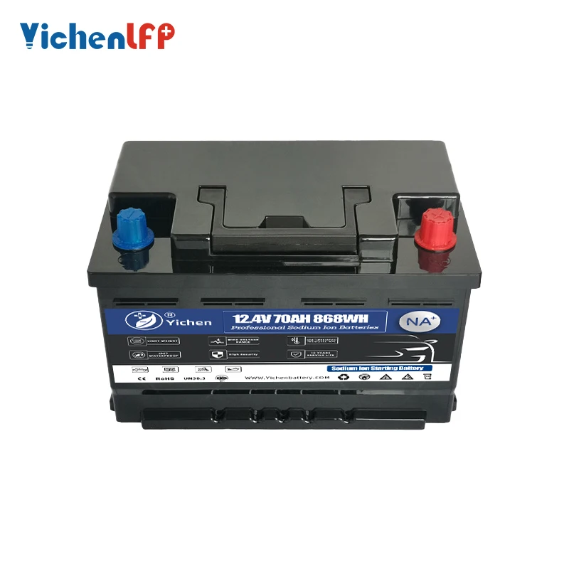 New Design Car Starting Sodium Ion Battery 12.4V 70Ah with Grade A SIB Cells in DIN H6