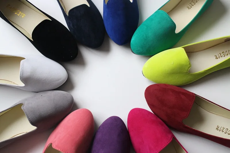 CLS002 pointed suede shallow mouth 35-43 code jobs shoe flat comfort women's casual shoes