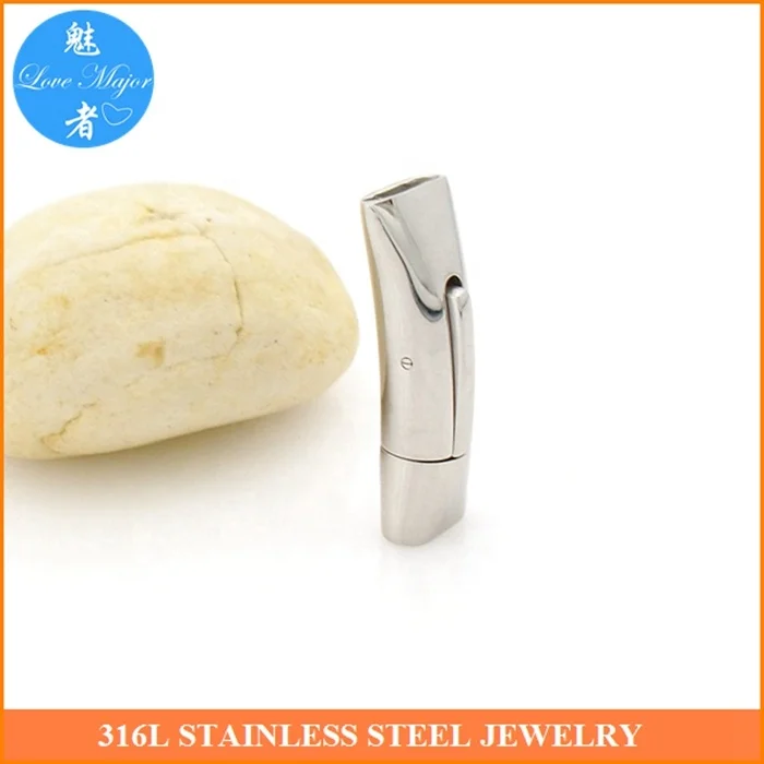 Stainless Steel Bayonet Clasps Leather Cord End Connectors 7.5*3mm Hole