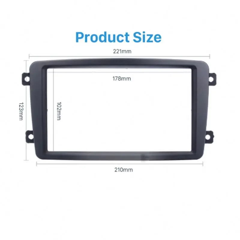 Harfey 2 din Car Stereo Frame For 2002 2003 2004 Mercedes BENZ C CLASS W203 DVD Player Panel Kits Stereo Audio Dash Fascia Plate