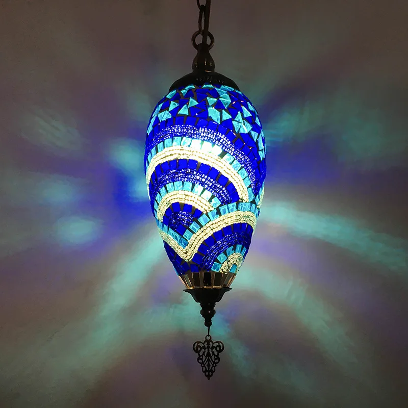 new design Mosaic pendant lamp single colorful glass bar hanging light Turkish style
